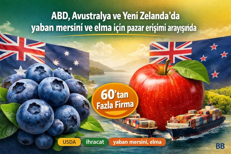 ABD, Avustralya ve Yeni Zelanda'da yaban mersini ve elma için pazar erişimi arayışında görseli