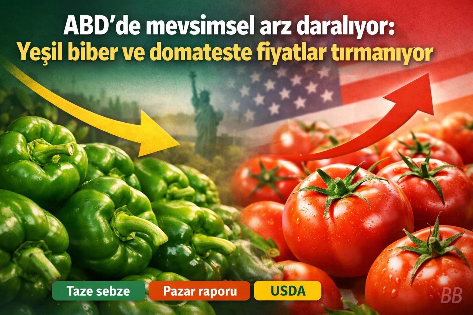 ABD’de mevsimsel arz daralıyor: Yeşil biber ve domateste fiyatlar tırmanıyor görseli