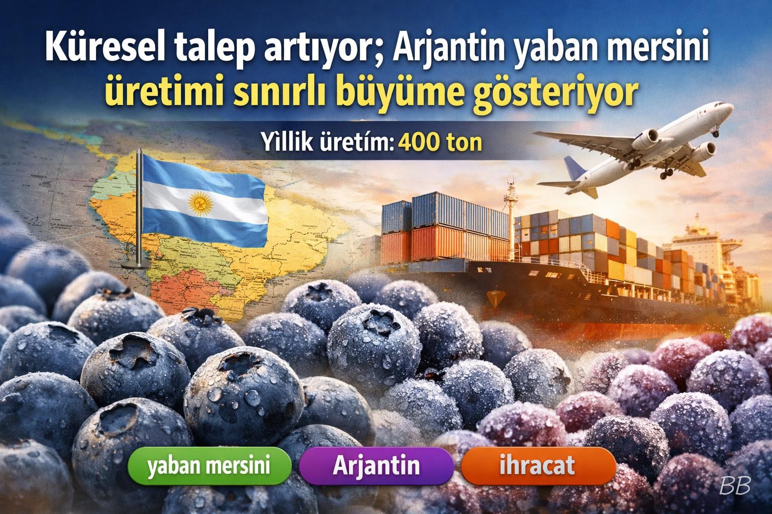 Küresel talep artıyor; Arjantin yaban mersini üretimi sınırlı büyüme gösteriyor görseli