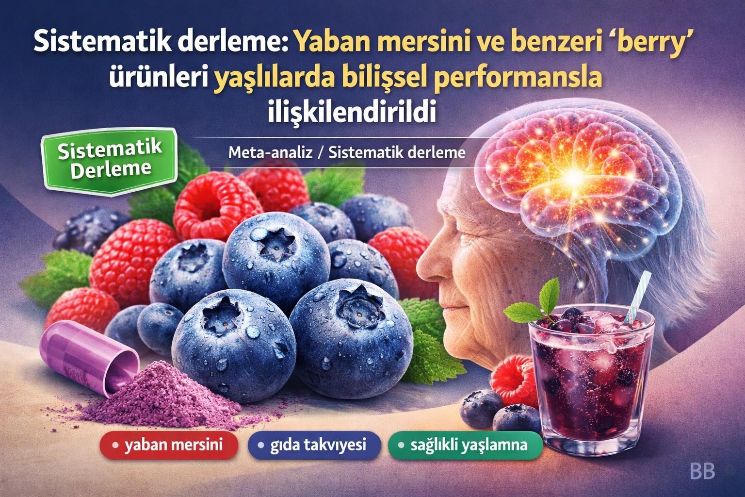 Sistematik derleme: Yaban mersini ve benzeri “berry” ürünleri yaşlılarda bilişsel performansla ilişkilendirildi gorseli