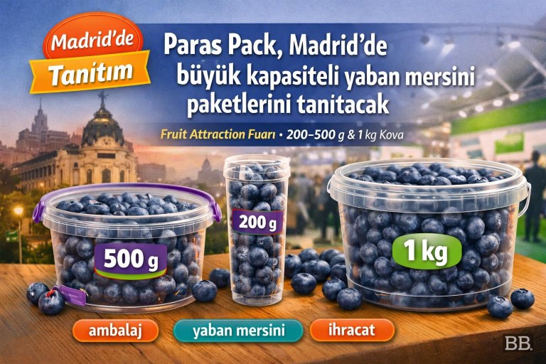 Paras Pack, Madrid’de büyük kapasiteli yaban mersini paketlerini tanıtacak görseli