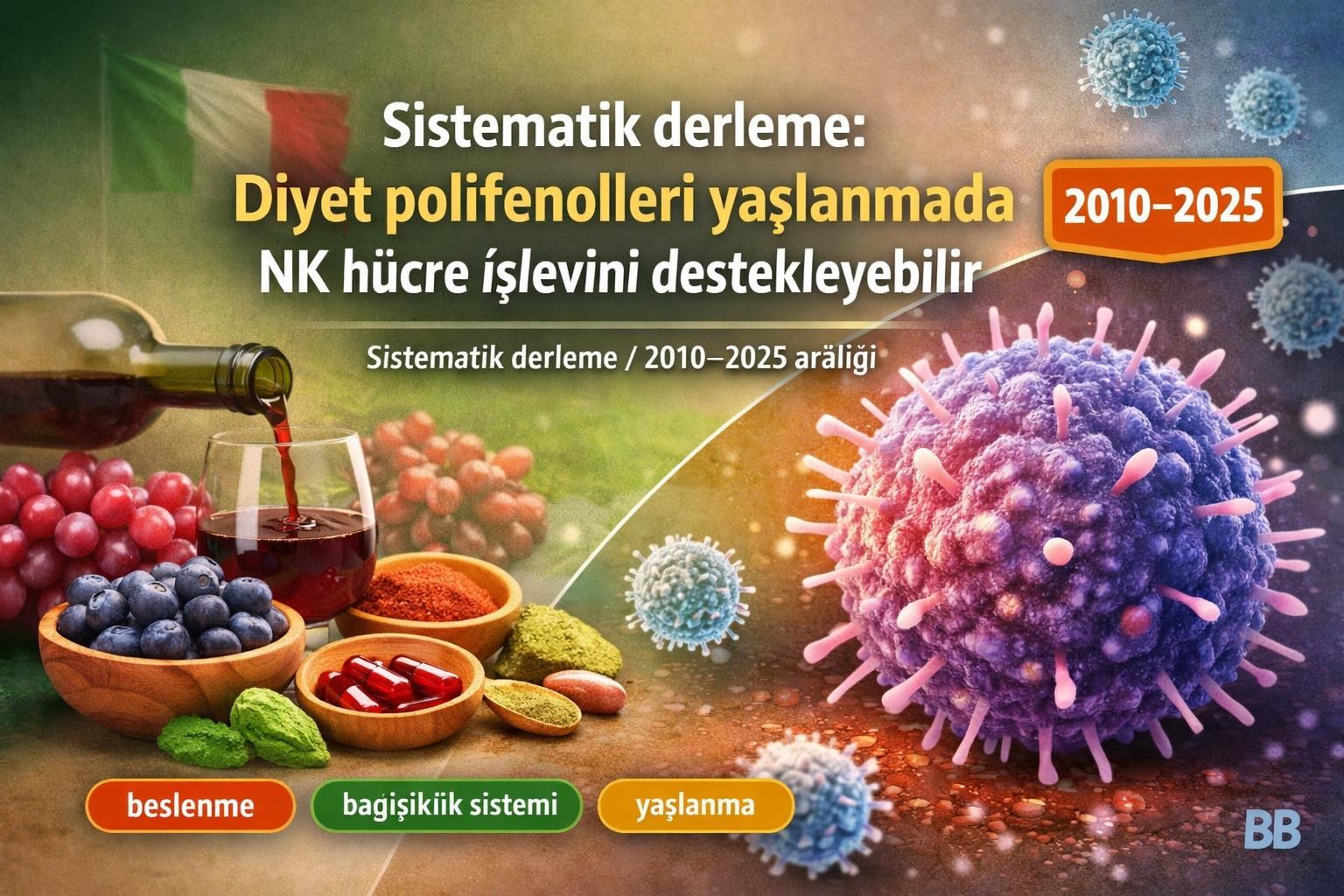 Sistematik derleme: Diyet polifenolleri yaşlanmada NK hücre işlevini destekleyebilir gorseli