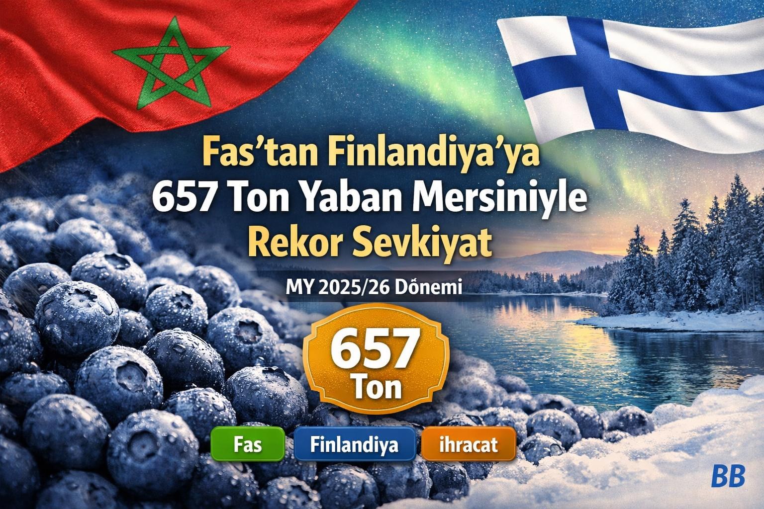 Fas'ın Finlandiya'ya Yaban Mersini İhracatı MY 2025/26'da Rekor: 657 Ton görseli