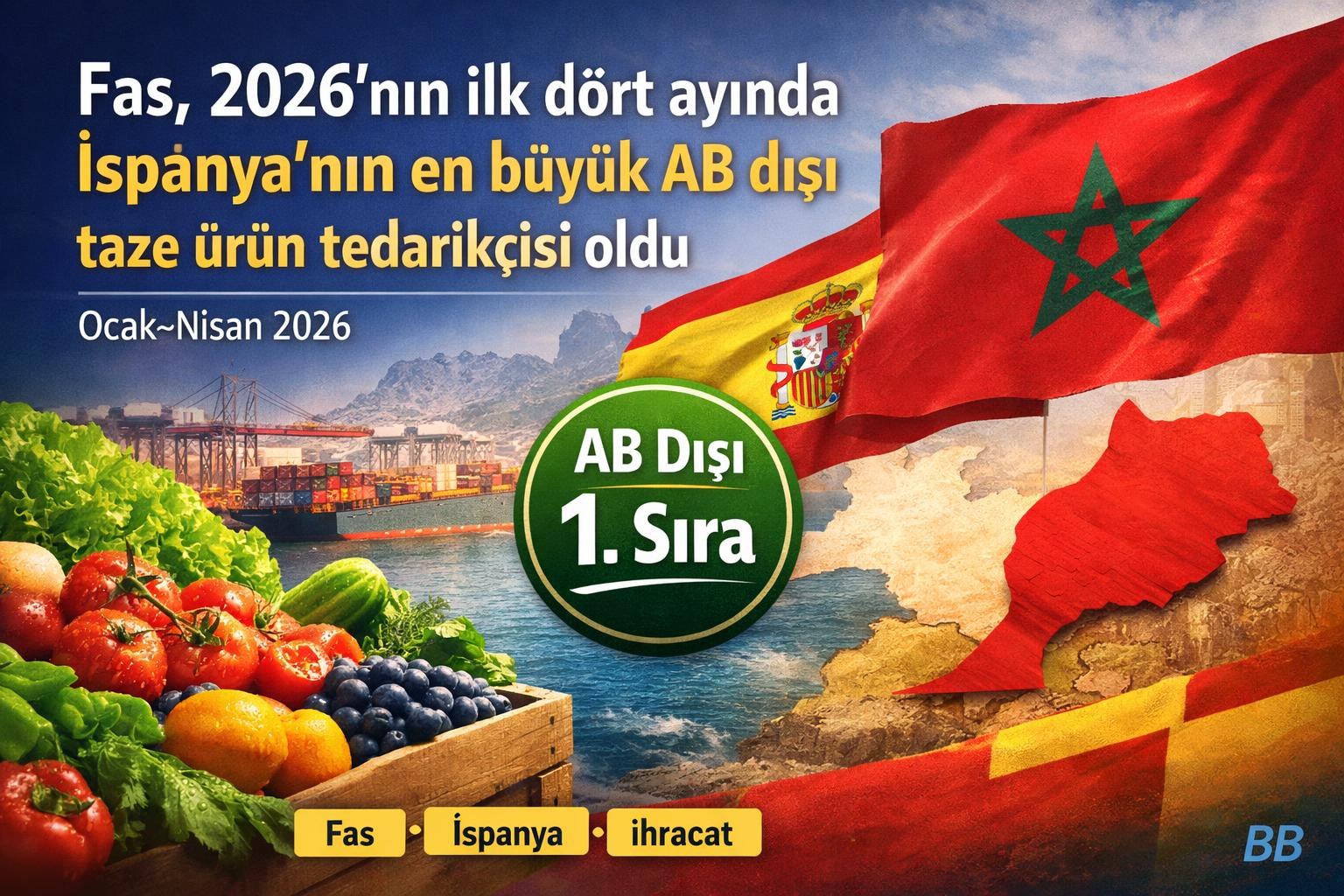 Fas, 2026'nın ilk dört ayında İspanya'nın en büyük AB dışı taze ürün tedarikçisi oldu gorseli