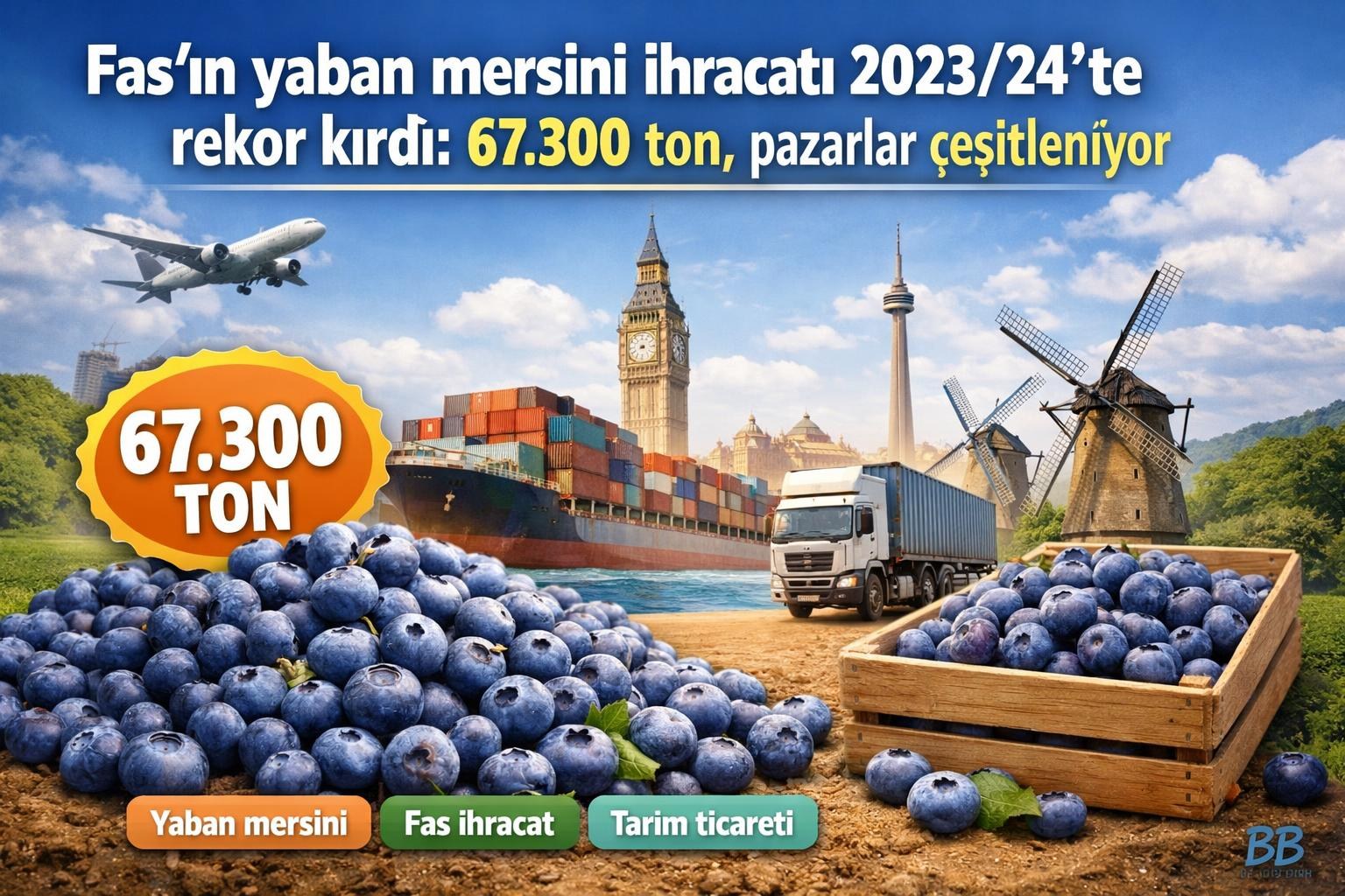 Fas’ın yaban mersini ihracatı 2023/24’te rekor kırdı: 67.300 ton, pazarlar çeşitleniyor görseli