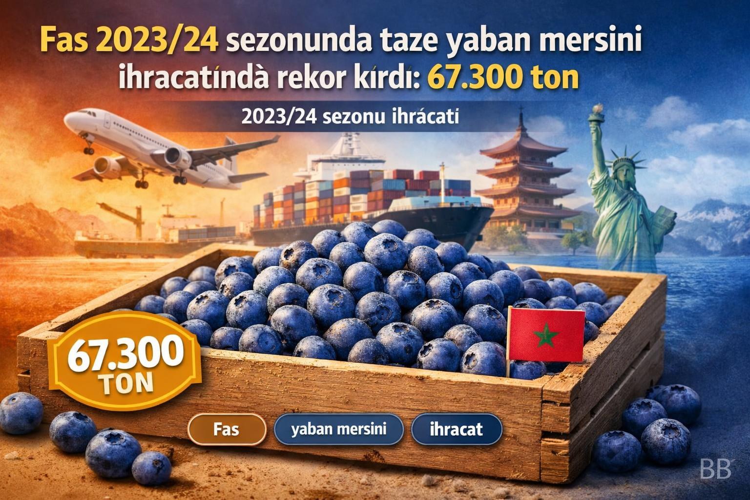 Fas 2023/24 sezonunda taze yaban mersini ihracatında rekor kırdı: 67.300 ton görseli