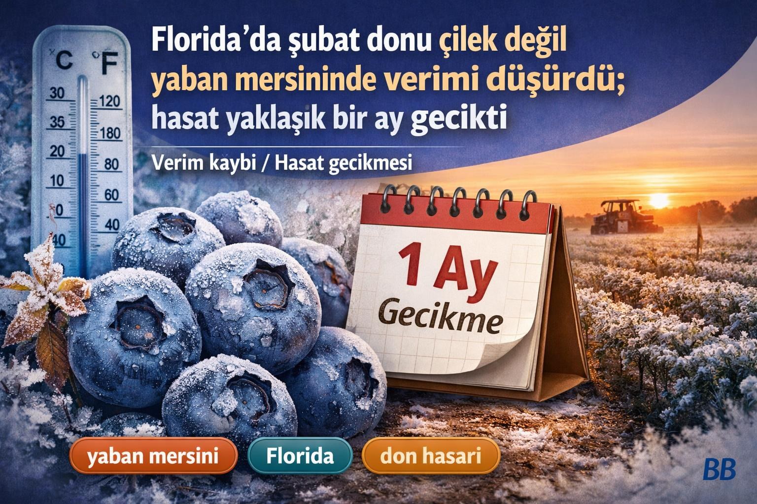 Florida'da şubat donu çilek değil yaban mersininde verimi düşürdü; hasat yaklaşık bir ay gecikti gorseli