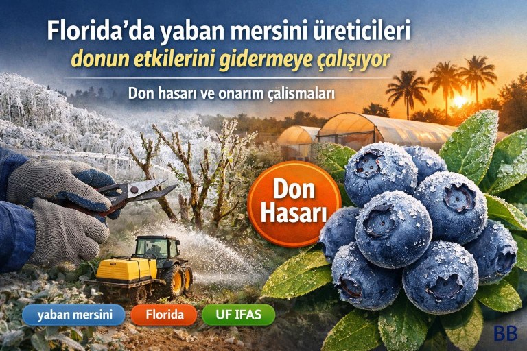 Florida'da yaban mersini üreticileri donun etkilerini gidermeye çalışıyor görseli