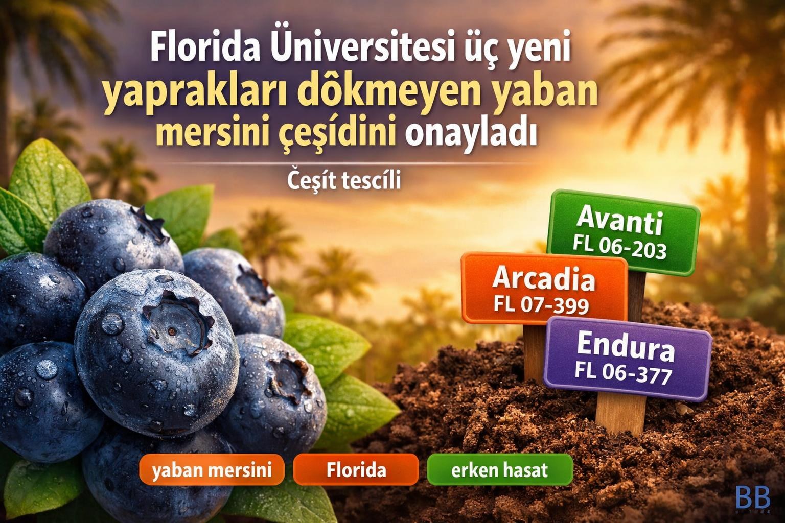 Florida Üniversitesi üç yeni yaprakları dökmeyen yaban mersini çeşidini onayladı görseli