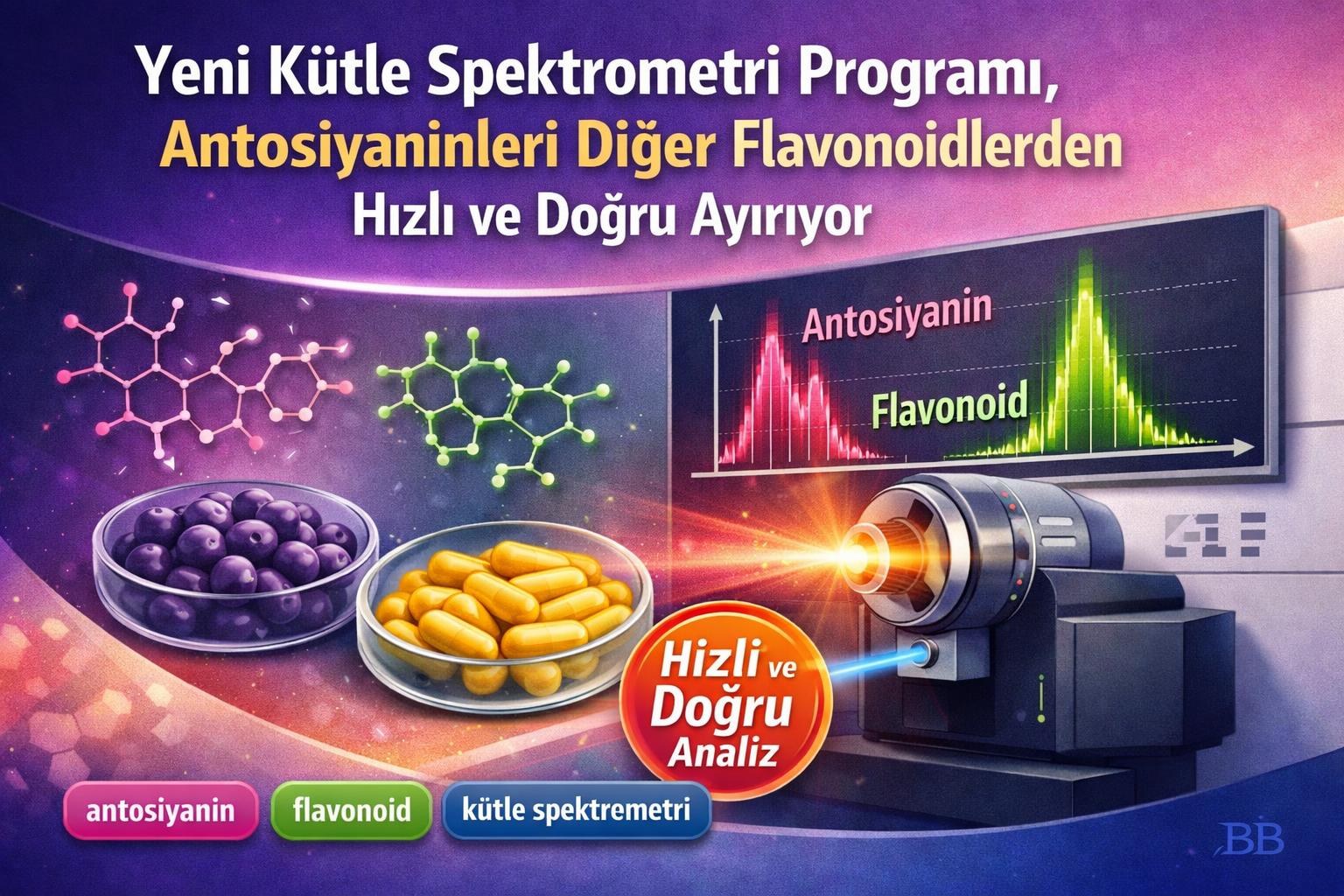 Yeni Kütle Spektrometri Programı, Antosiyaninleri Diğer Flavonoidlerden Hızlı ve Doğru Ayırıyor görseli