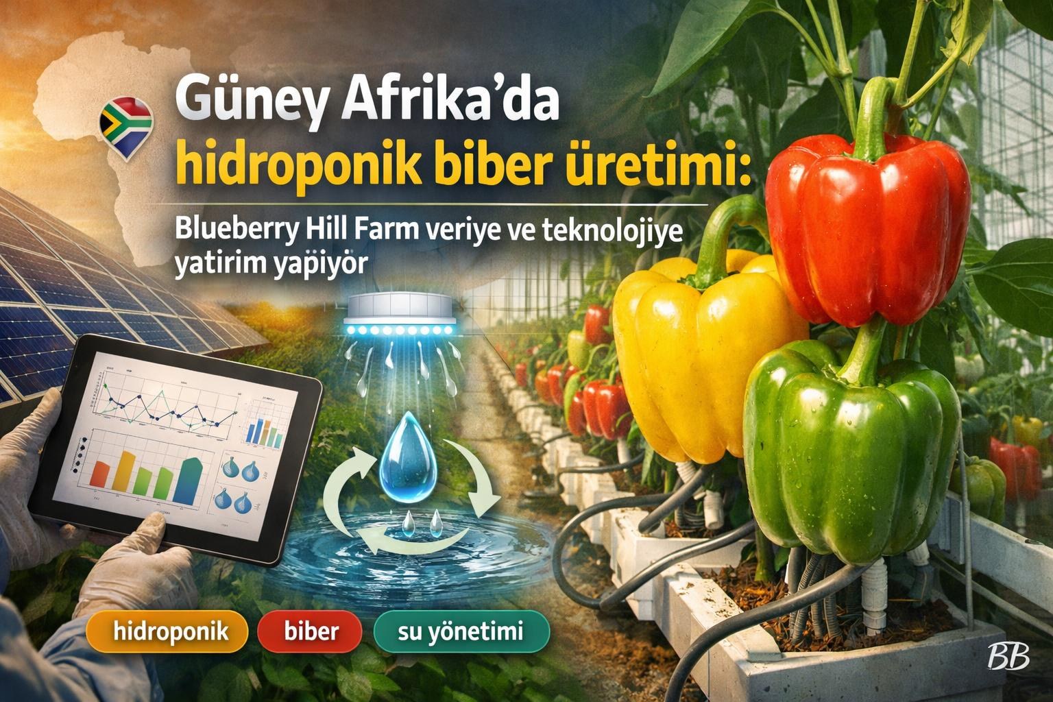 Güney Afrika'da hidroponik biber üretimi: Blueberry Hill Farm veriye ve teknolojiye yatırım yapıyor görseli