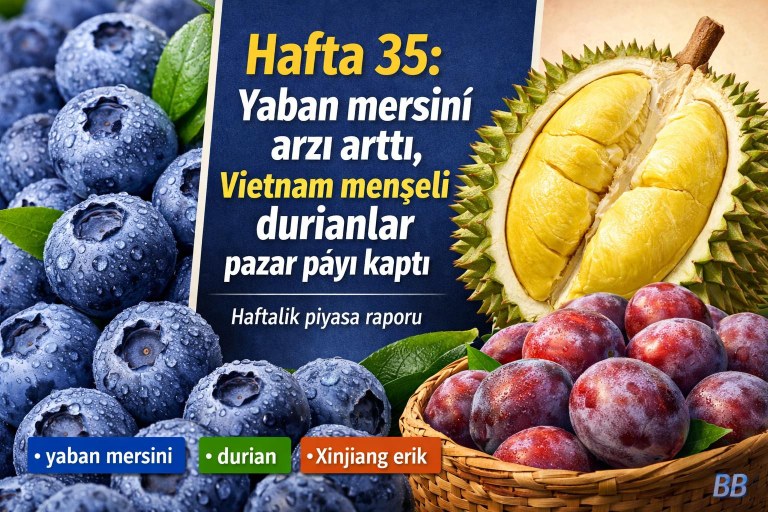 Hafta 35: Yaban mersini arzı arttı, Vietnam menşeli durianlar pazar payı kaptı görseli