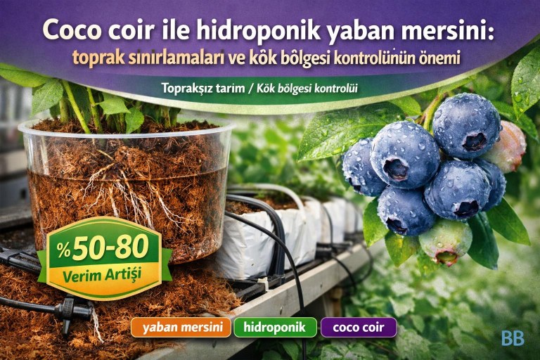 Coco coir ile hidroponik yaban mersini: toprak sınırlamaları ve kök bölgesi kontrolünün önemi görseli