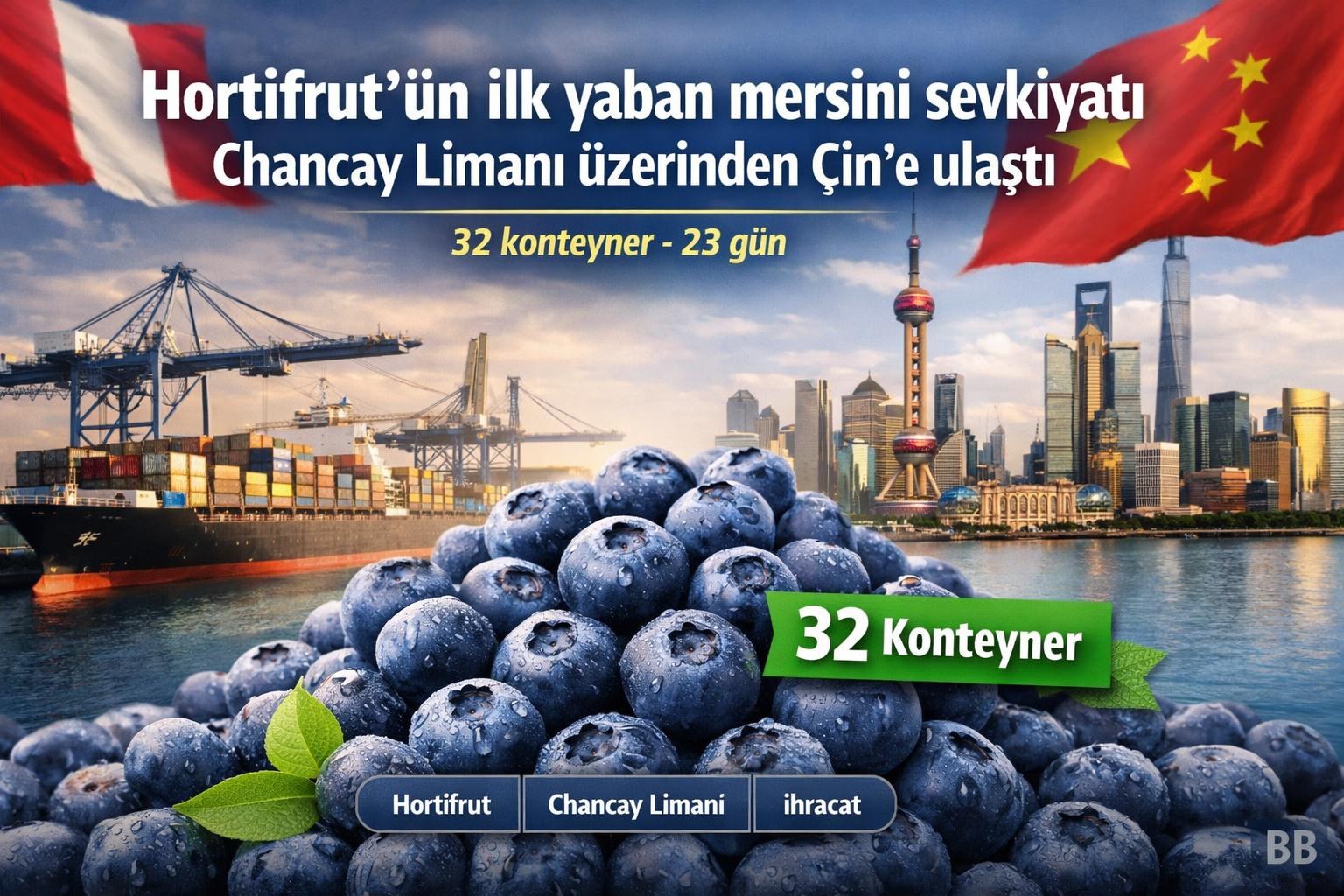 Hortifrut'ün ilk yaban mersini sevkiyatı Chancay Limanı üzerinden Çin'e ulaştı gorseli