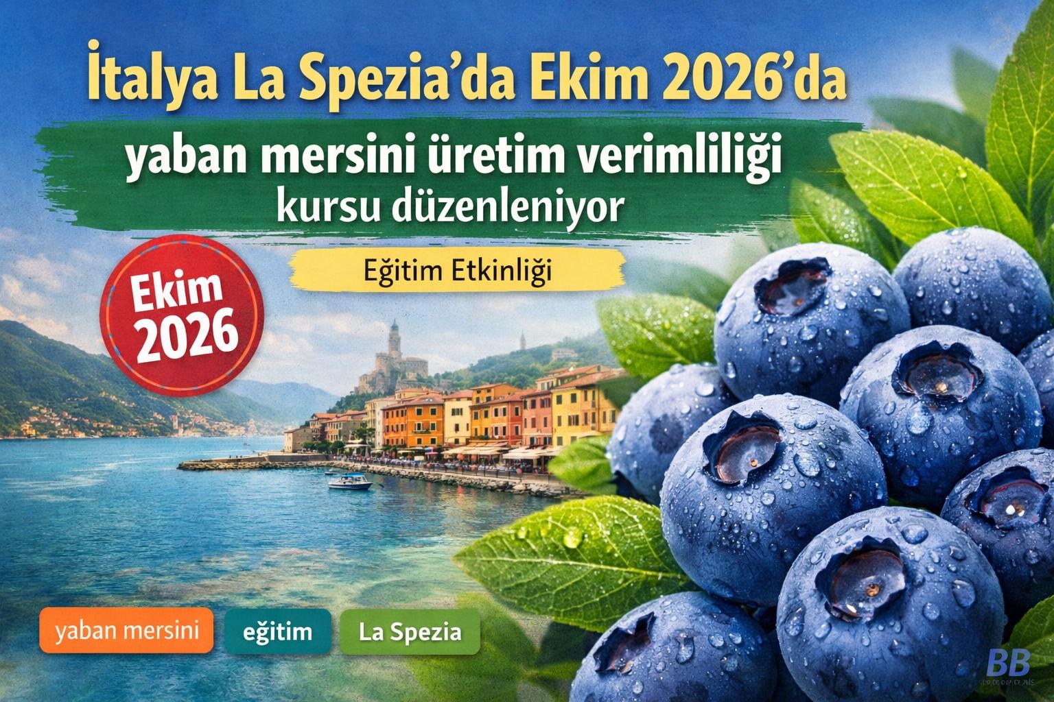 İtalya La Spezia'da Ekim 2026'da yaban mersini üretim verimliliği kursu düzenleniyor görseli