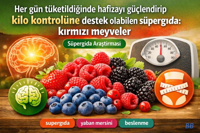 Her gün tüketildiğinde hafızayı güçlendirip kilo kontrolüne destek olabilen süpergıda: kırmızı meyveler görseli