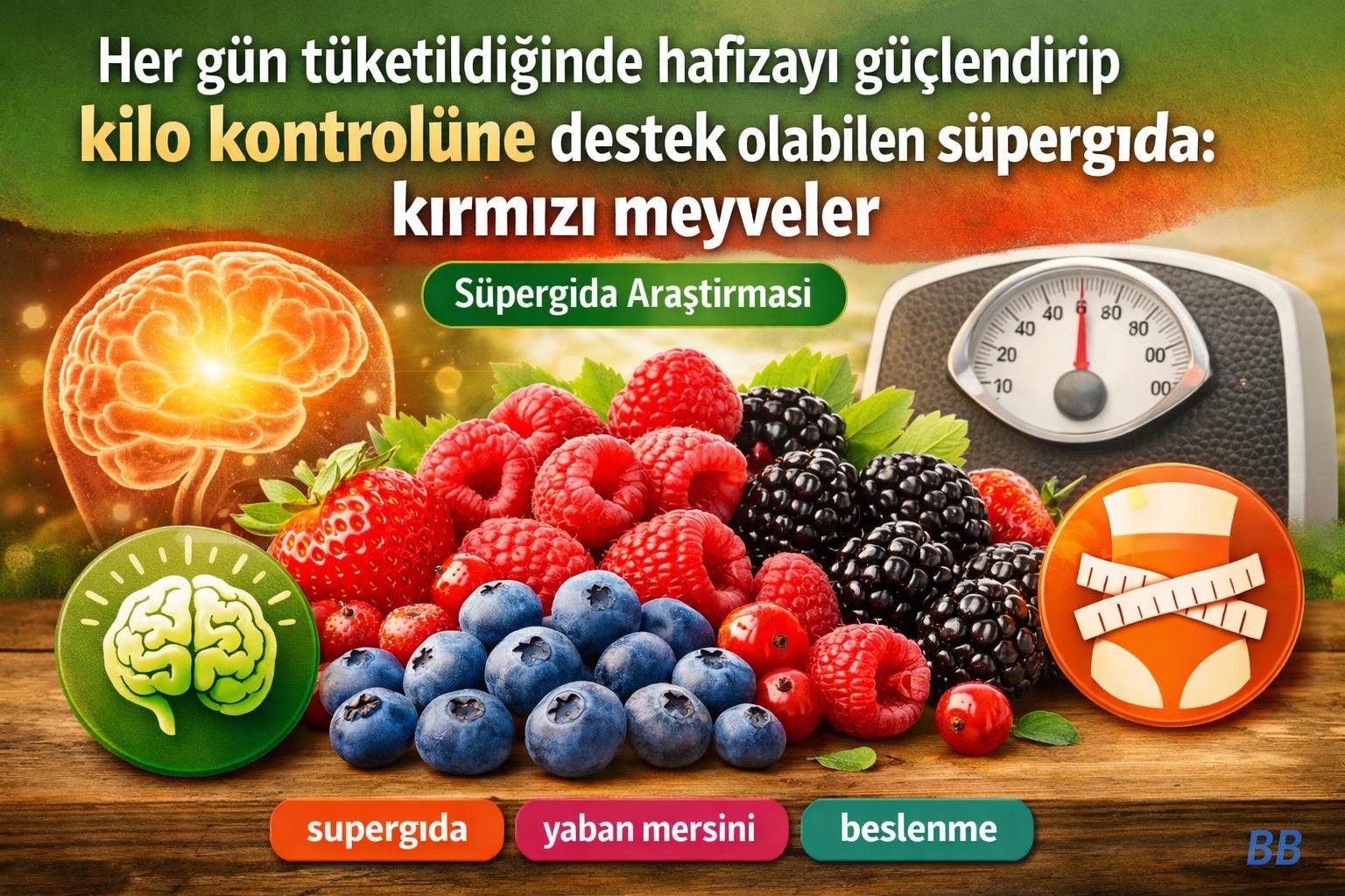 Her gün tüketildiğinde hafızayı güçlendirip kilo kontrolüne destek olabilen süpergıda: kırmızı meyveler görseli