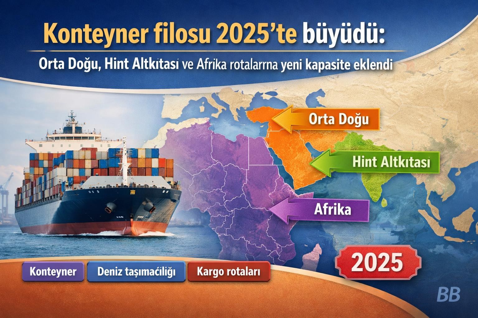 Konteyner filosu 2025'te büyüdü: Orta Doğu, Hint Altkıtası ve Afrika rotalarına yeni kapasite eklendi gorseli