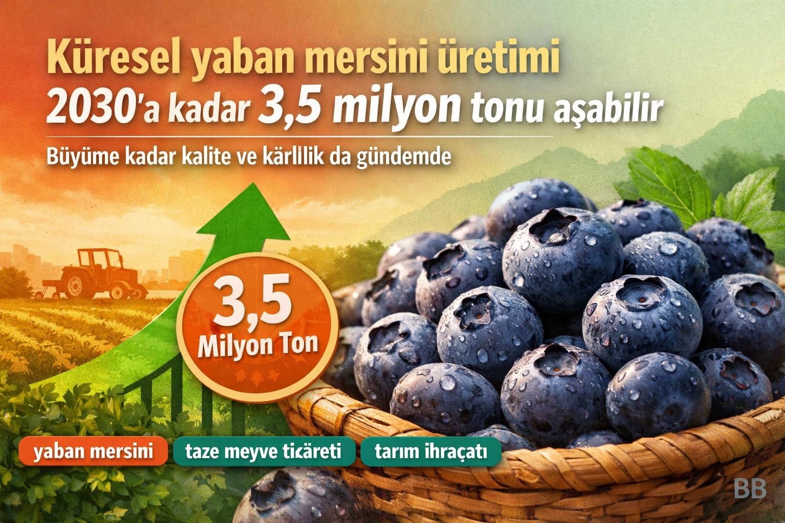 Küresel yaban mersini üretimi 2030’a kadar 3,5 milyon tonu aşabilir: Büyüme kadar kalite ve kârlılık da gündemde görseli