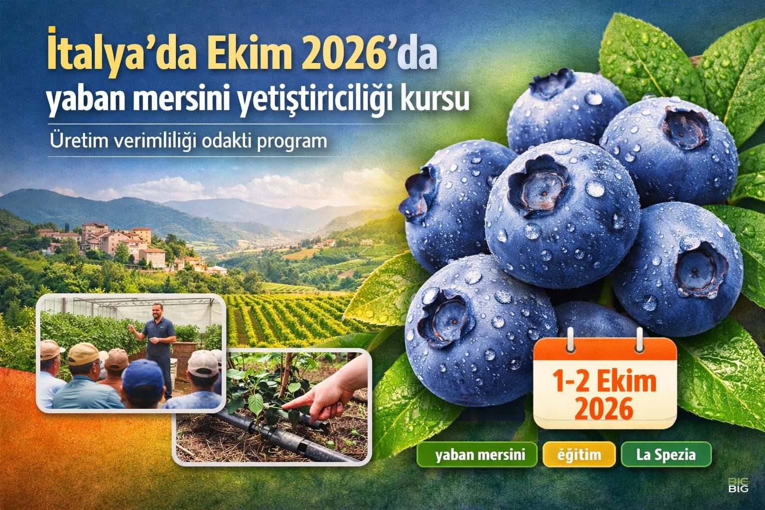 İtalya'da Ekim 2026'da yaban mersini yetiştiriciliği kursu: üretim verimliliği odaklı program görseli