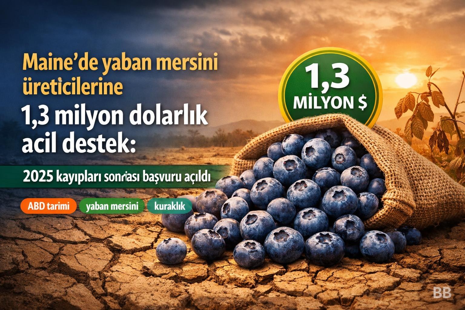 Maine’de yaban mersini üreticilerine 1,3 milyon dolarlık acil destek: 2025 kayıpları sonrası başvuru açıldı gorseli