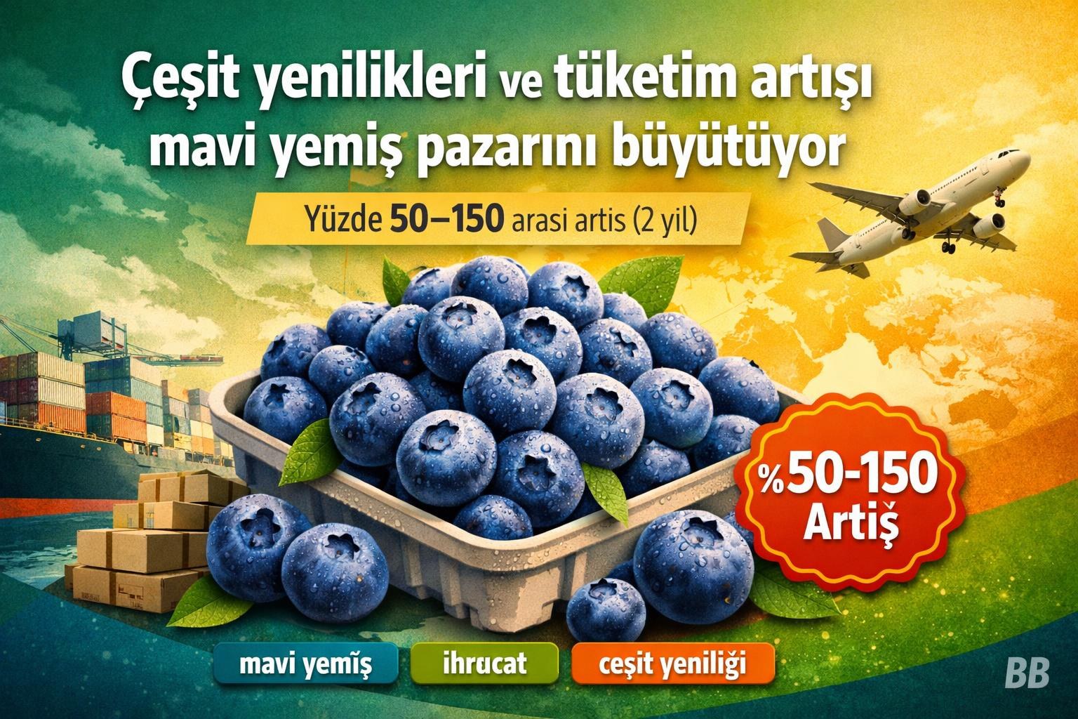 Çeşit yenilikleri ve tüketim artışı mavi yemiş pazarını büyütüyor görseli
