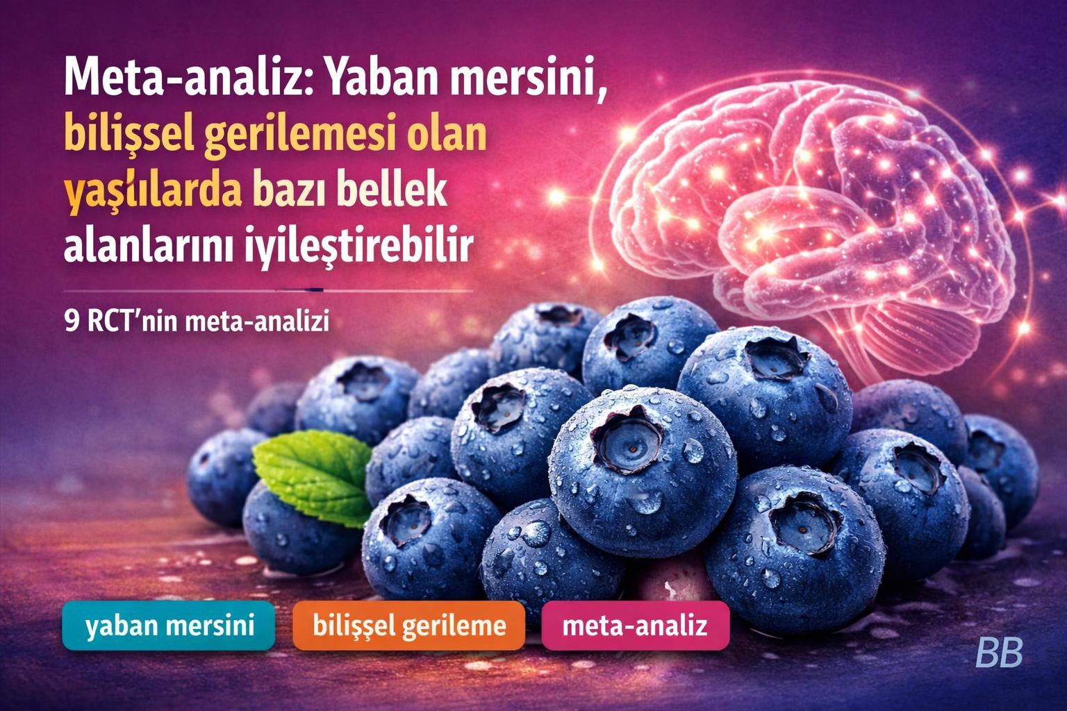Meta-analiz: Yaban mersini, bilişsel gerilemesi olan yaşlılarda bazı bellek alanlarını iyileştirebilir görseli