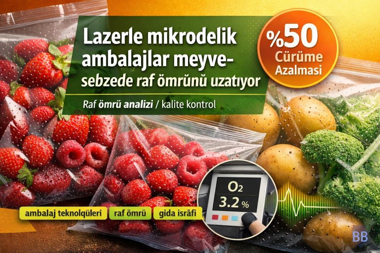 Lazerle mikrodelik ambalajlar meyve-sebzede raf ömrünü uzatıyor görseli