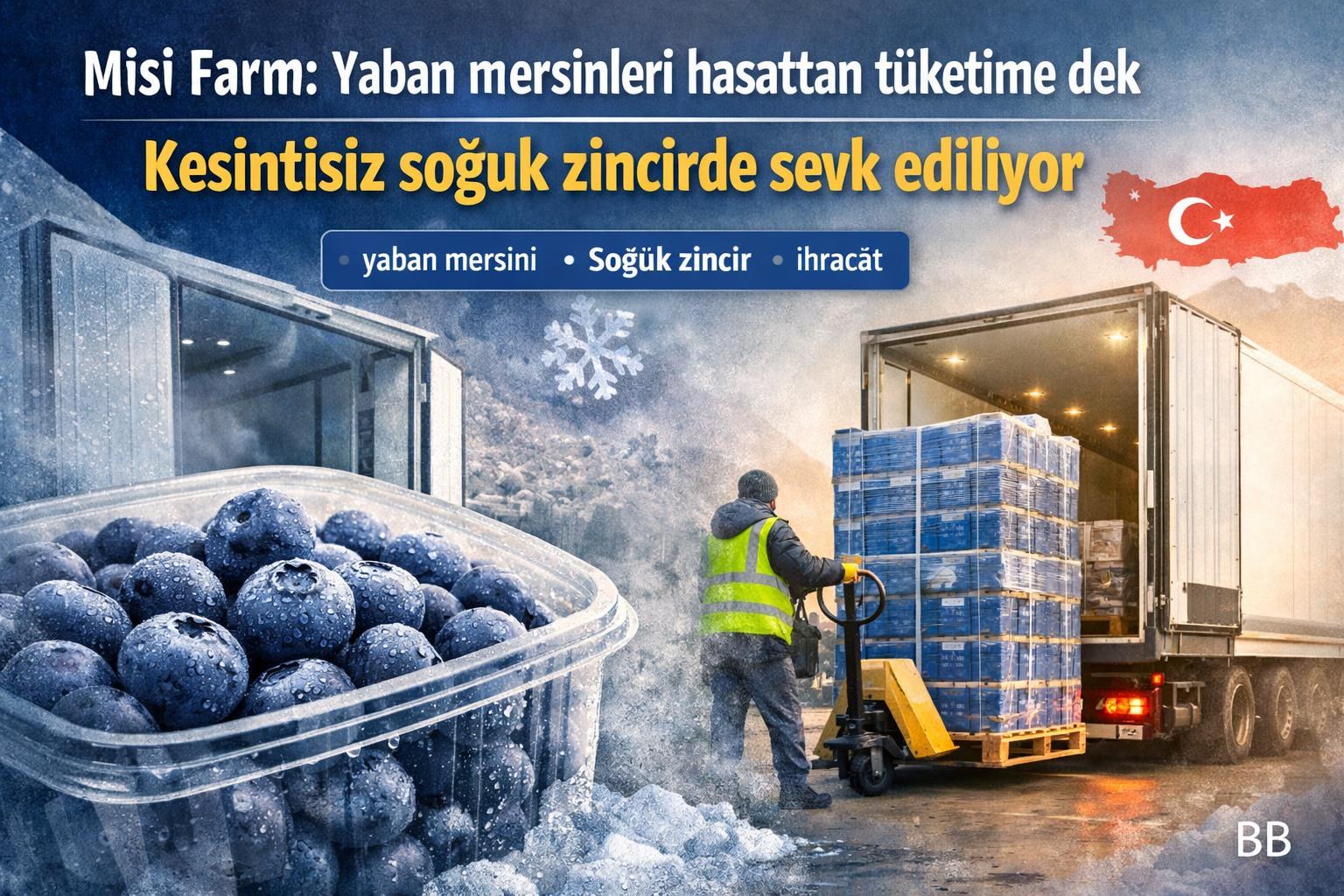 Misi Farm: Yaban mersinleri hasattan tüketime dek kesintisiz soğuk zincirde sevk ediliyor görseli
