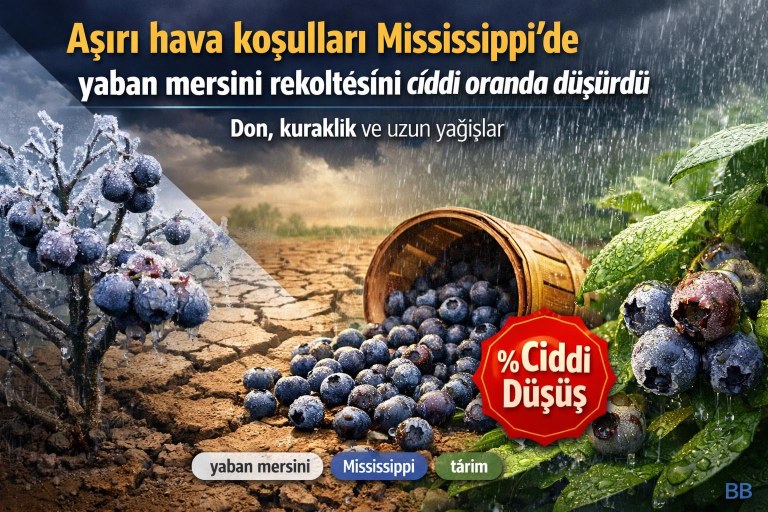 Aşırı hava koşulları Mississippi'de yaban mersini rekoltesini ciddi oranda düşürdü görseli