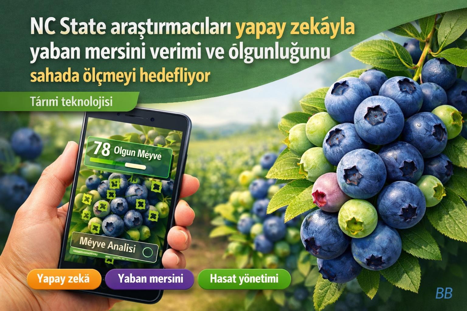 NC State araştırmacıları yapay zekâyla yaban mersini verimi ve olgunluğunu sahada ölçmeyi hedefliyor görseli