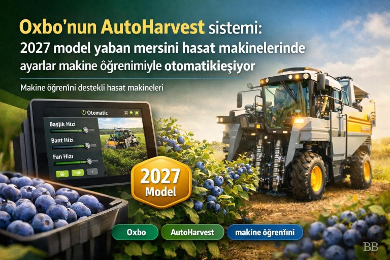 Oxbo'nun AutoHarvest sistemi: 2027 model yaban mersini hasat makinelerinde ayarlar makine öğrenimiyle otomatikleşiyor görseli
