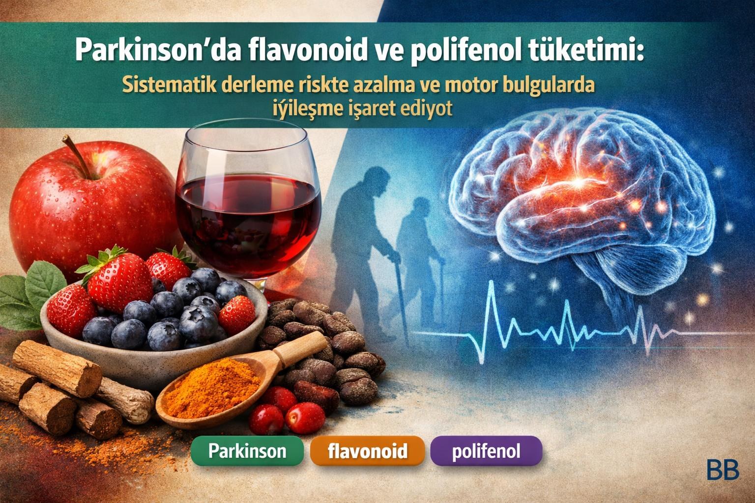 Parkinson’da flavonoid ve polifenol tüketimi: Sistematik derleme riskte azalma ve motor bulgularda iyileşme işaret ediyor gorseli