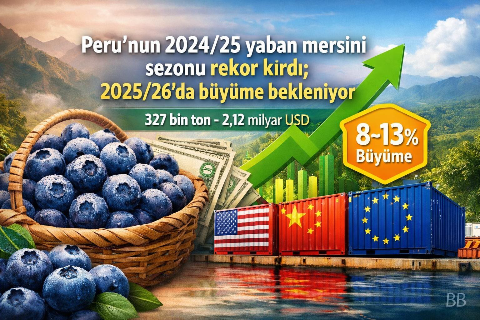 Peru'nun 2024/25 yaban mersini sezonu rekor kırdı; 2025/26'da büyüme bekleniyor görseli