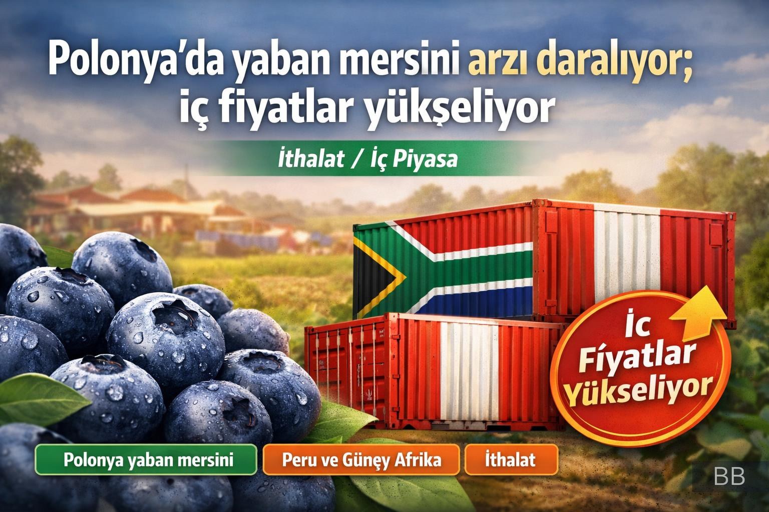 Polonya'da yaban mersini arzı daralıyor; iç fiyatlar yükseliyor görseli