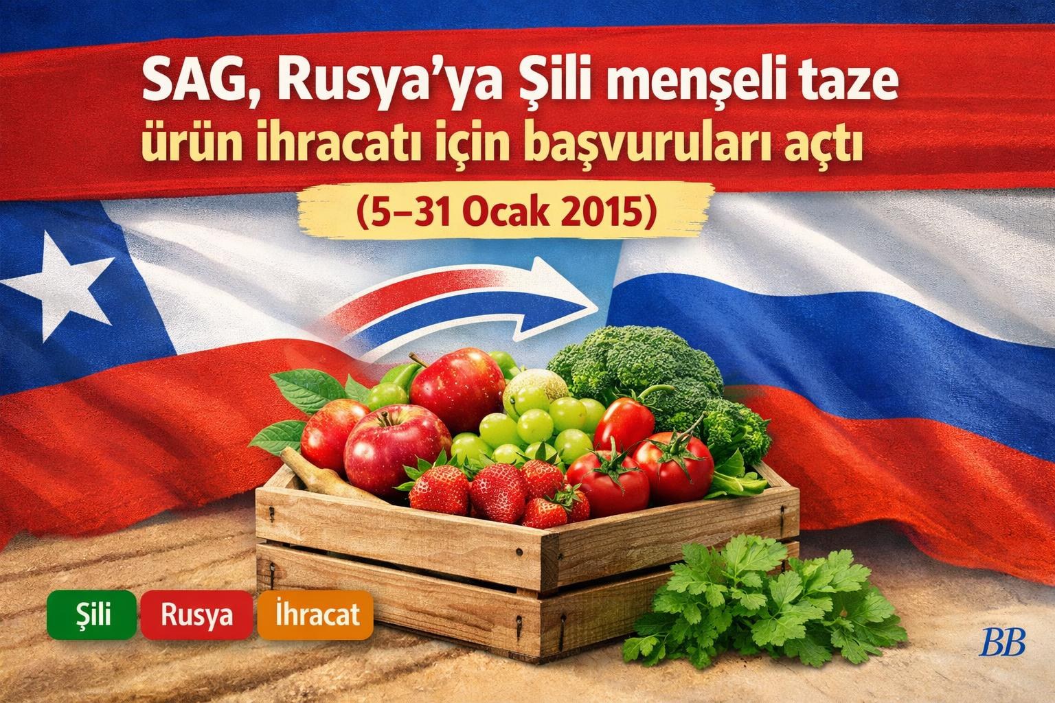 SAG, Rusya’ya Şili menşeli taze ürün ihracatı için başvuruları açtı (5–31 Ocak 2015) görseli