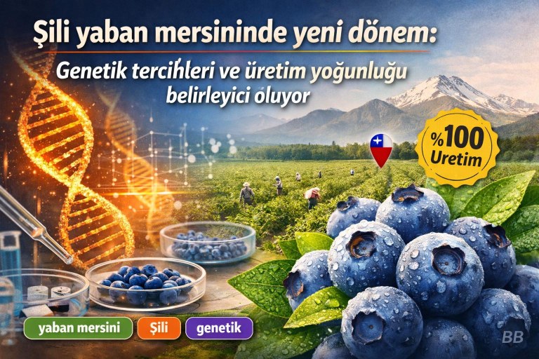 Şili yaban mersininde yeni dönem: Genetik tercihleri ve üretim yoğunluğu belirleyici oluyor görseli