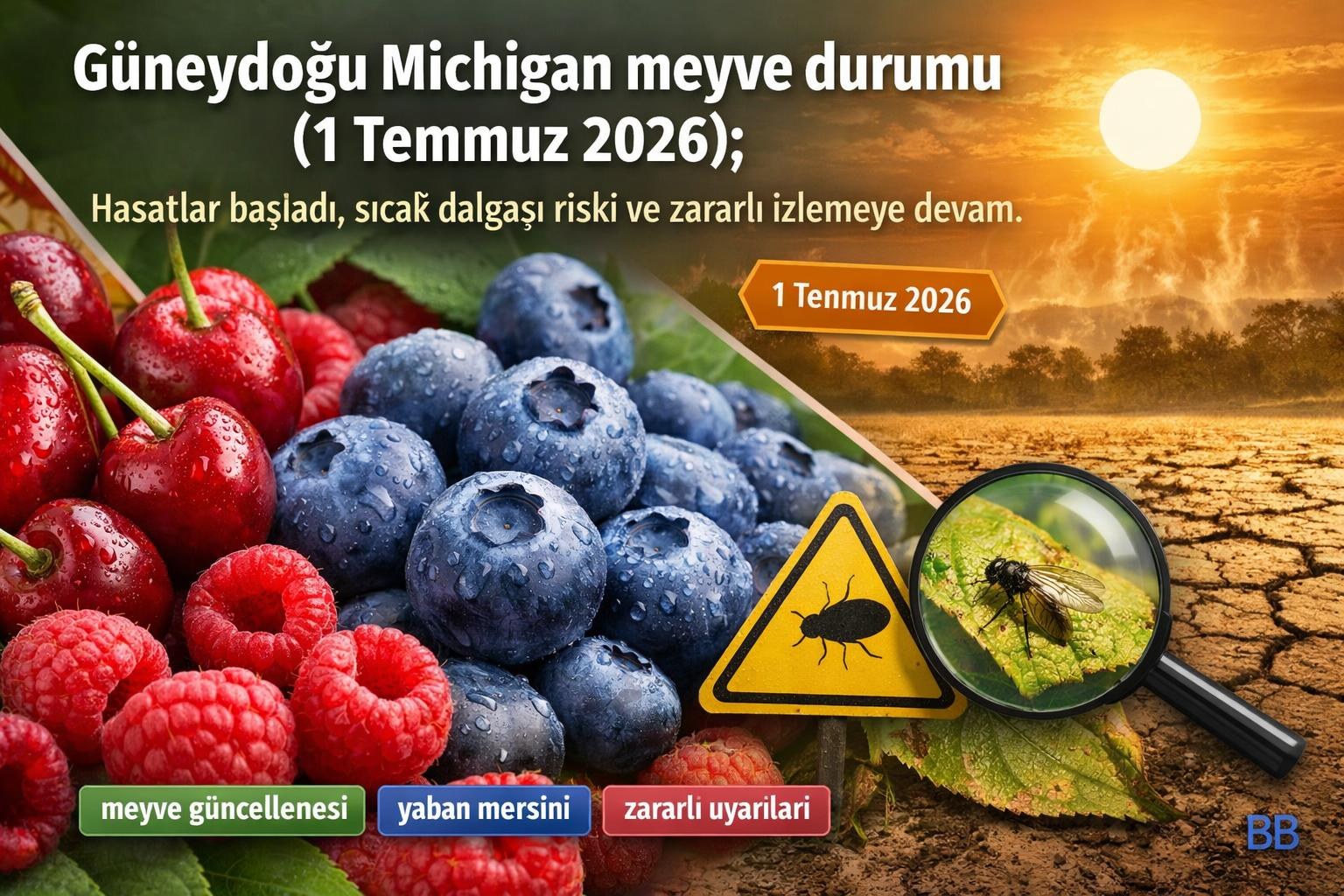 Güneydoğu Michigan meyve durumu (1 Temmuz 2026): Hasatlar başladı, sıcak dalgası riski ve zararlı izlemeye devam görseli