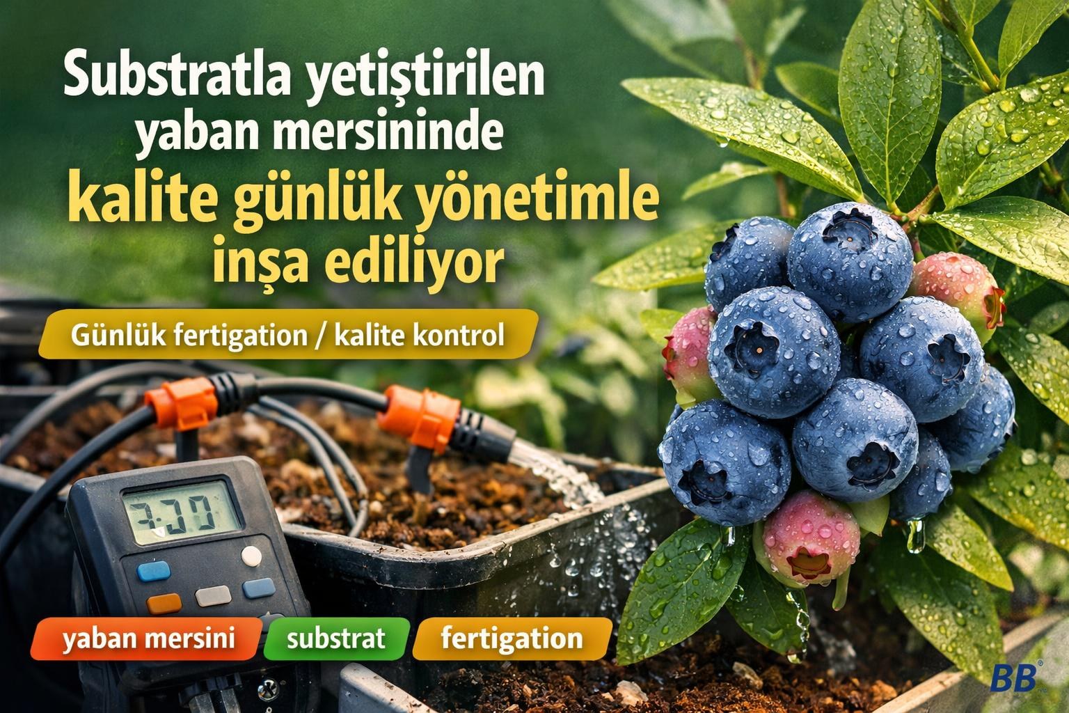 Substratla yetiştirilen yaban mersininde kalite günlük yönetimle inşa ediliyor görseli