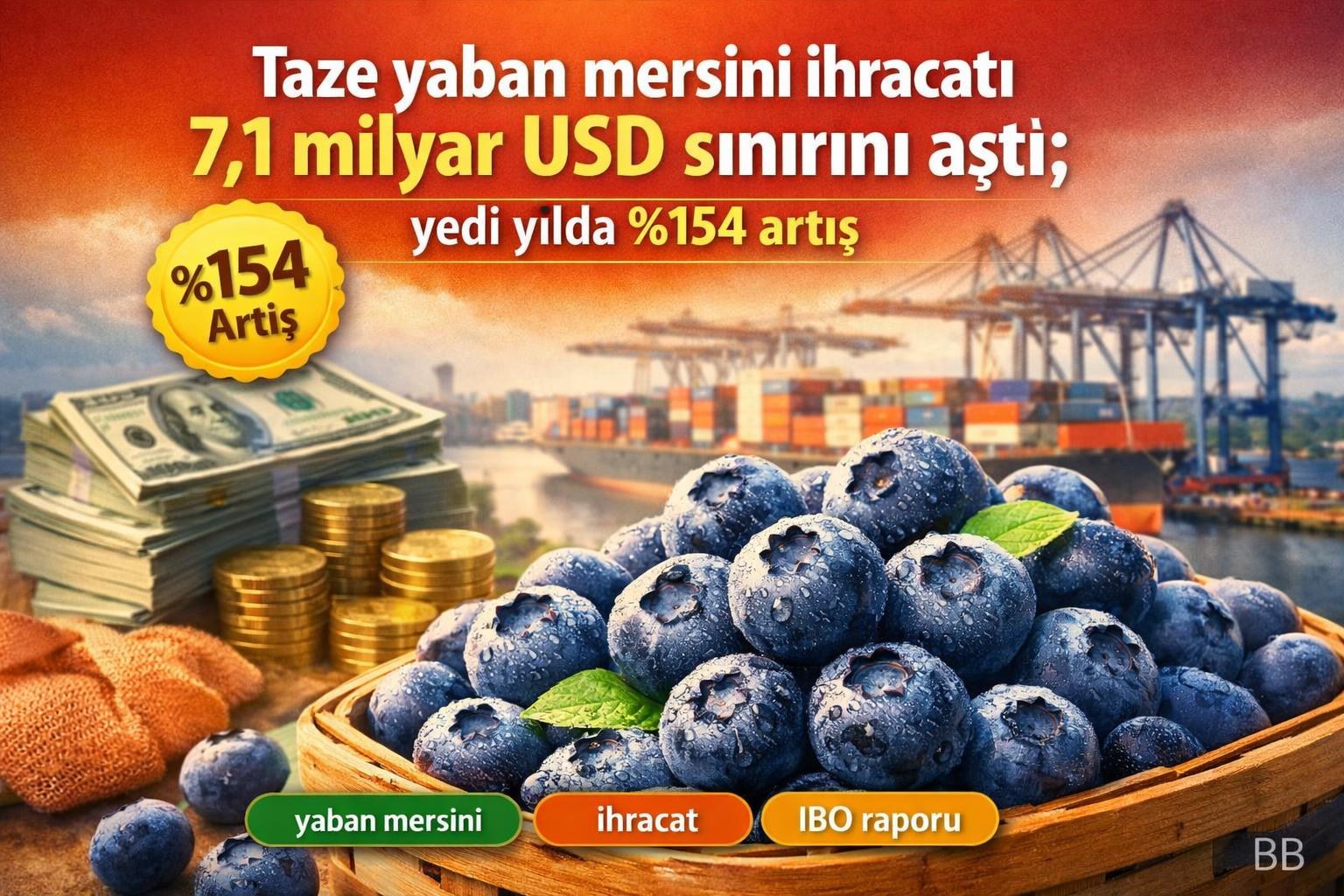 Taze yaban mersini ihracatı 7,1 milyar USD sınırını aştı; yedi yılda %154 artış görseli