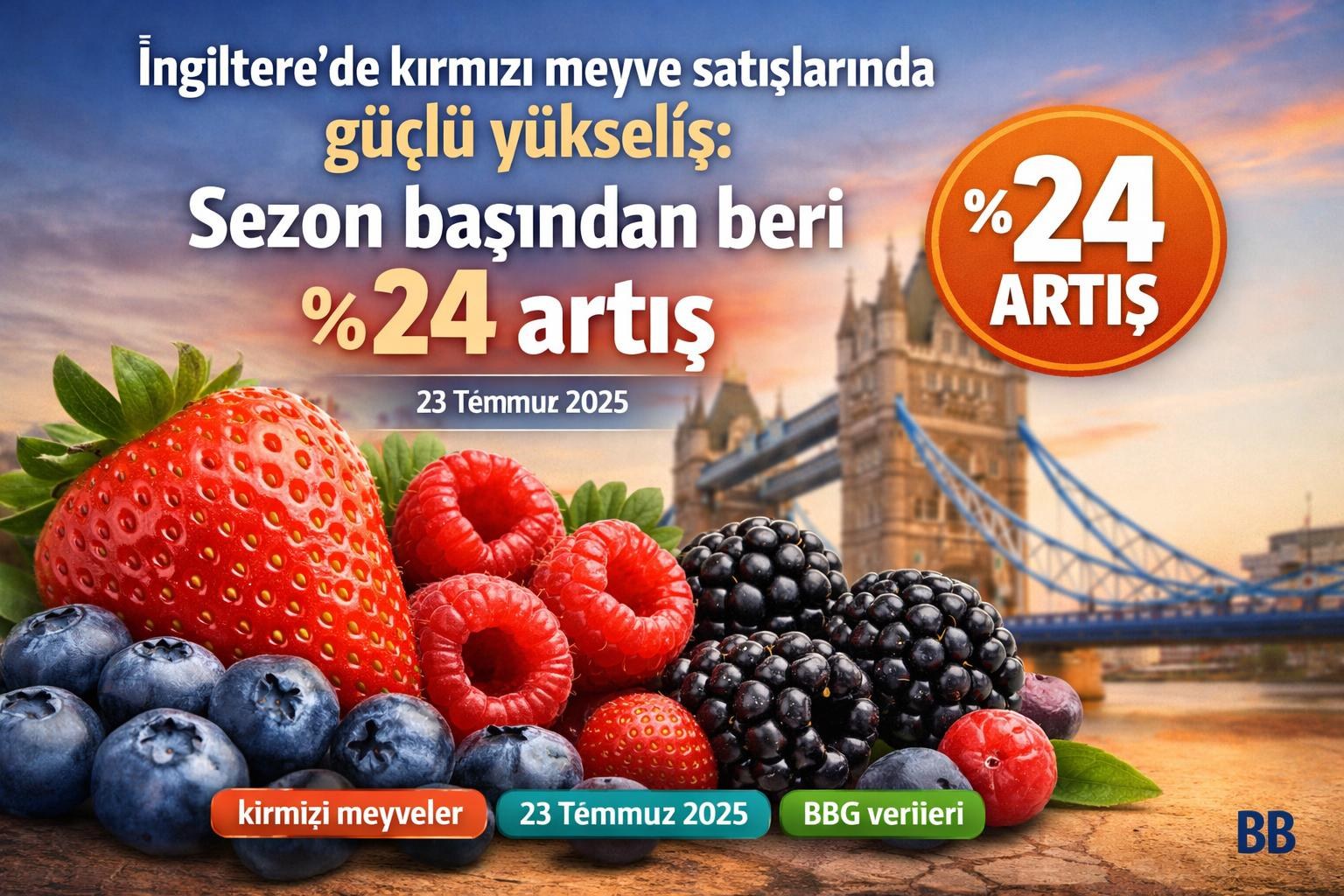İngiltere’de kırmızı meyve satışlarında güçlü yükseliş: Sezon başından beri %24 artış gorseli