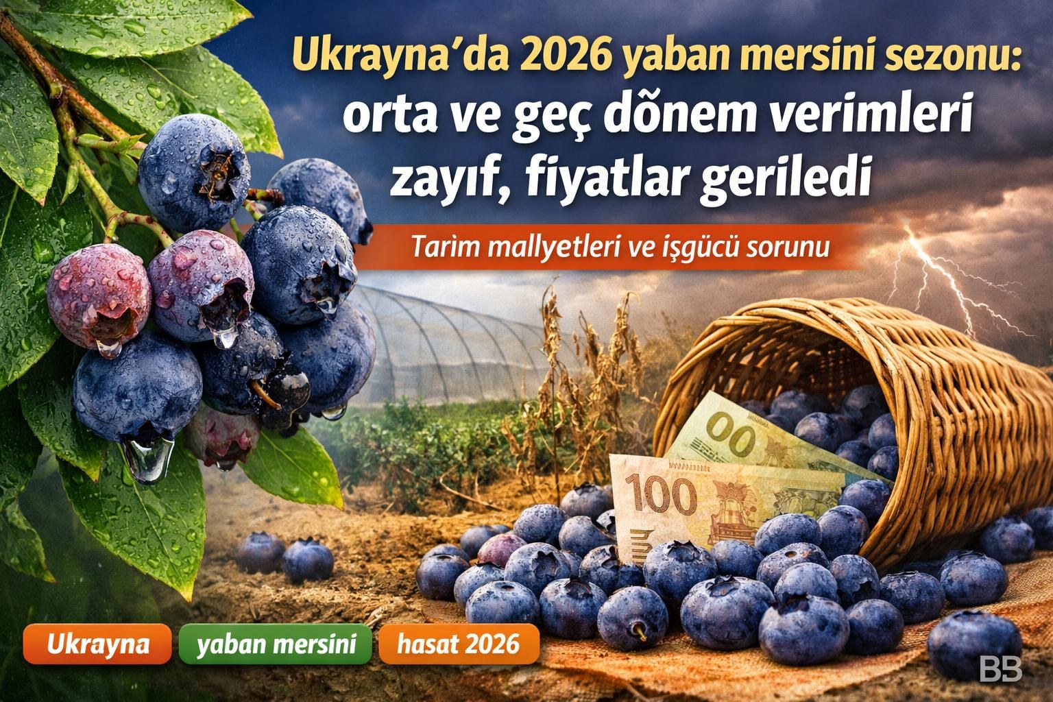 Ukrayna'da 2026 yaban mersini sezonu: orta ve geç dönem verimleri zayıf, fiyatlar geriledi gorseli