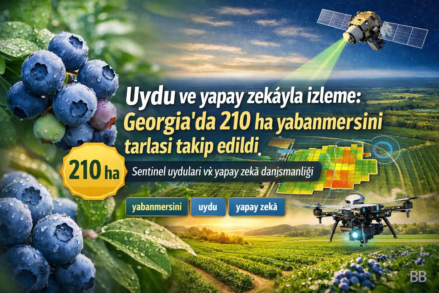 Uydu ve yapay zekâyla izleme: Georgia'da 210 ha yabanmersini tarlası takip edildi gorseli