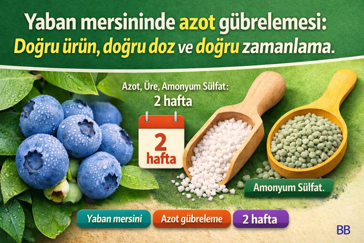 Yaban mersininde azot gübrelemesi: Doğru ürün, doğru doz ve doğru zamanlama görseli