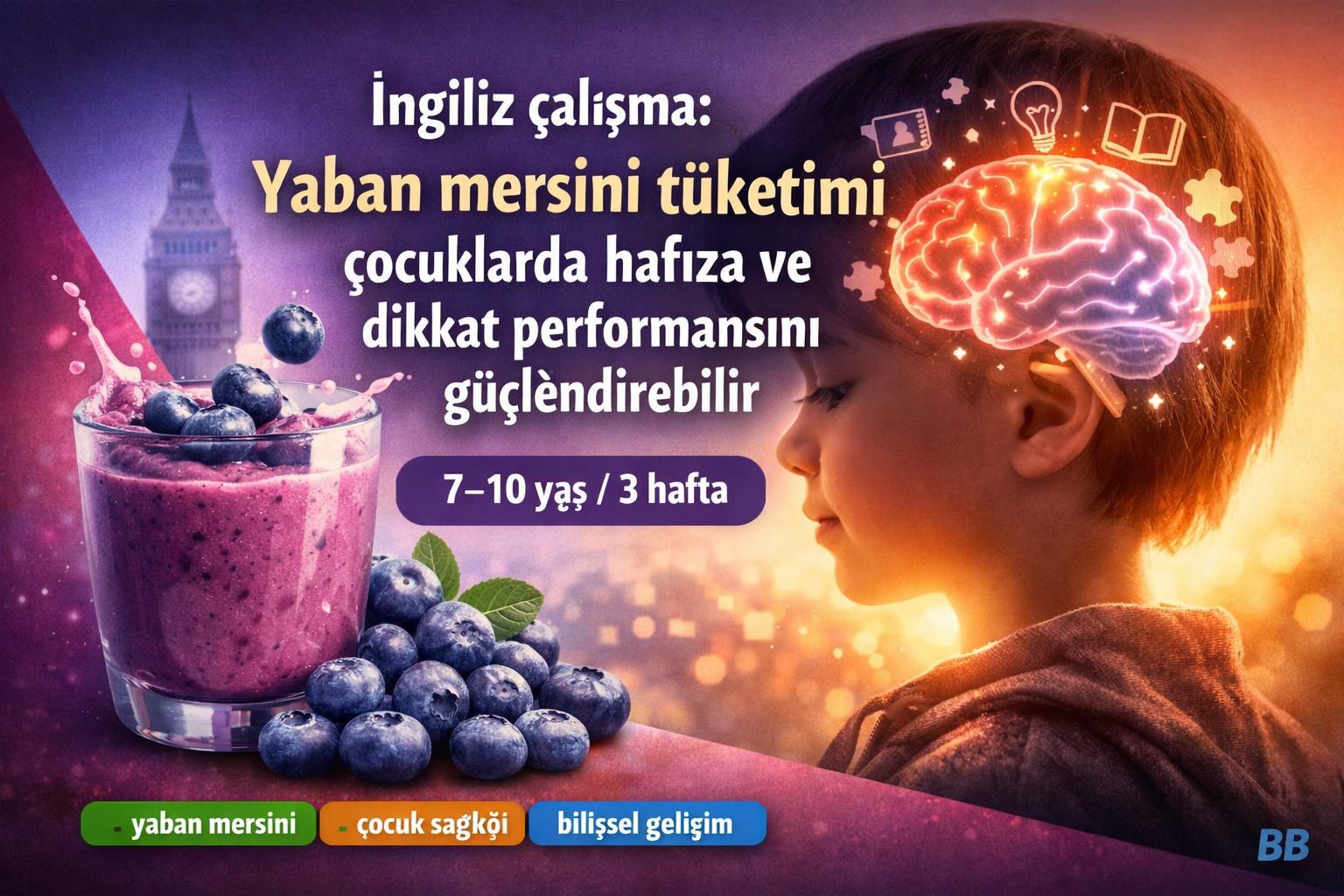 İngiliz çalışma: Yaban mersini tüketimi çocuklarda hafıza ve dikkat performansını güçlendirebilir görseli