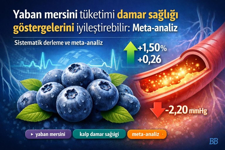Yaban mersini tüketimi damar sağlığı göstergelerini iyileştirebilir: Meta-analiz görseli