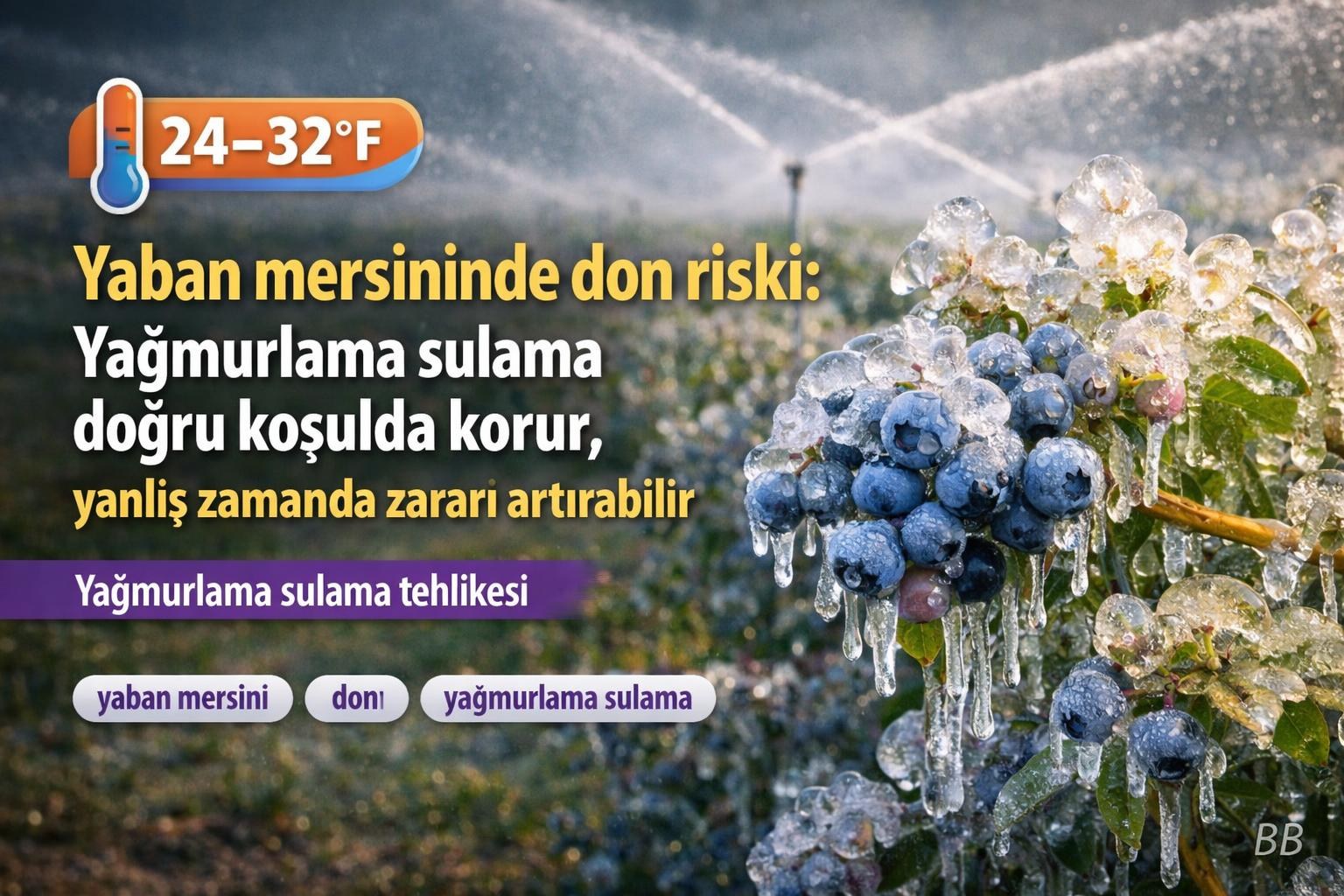 İlkbahar donlarında yaban mersininde yağmurlama ile koruma: Ne zaman işe yarar, ne zaman riske dönüşür? gorseli
