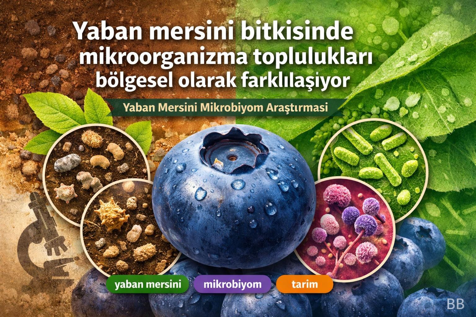 Yaban mersini bitkisinde mikroorganizma toplulukları bölgesel olarak farklılaşıyor gorseli