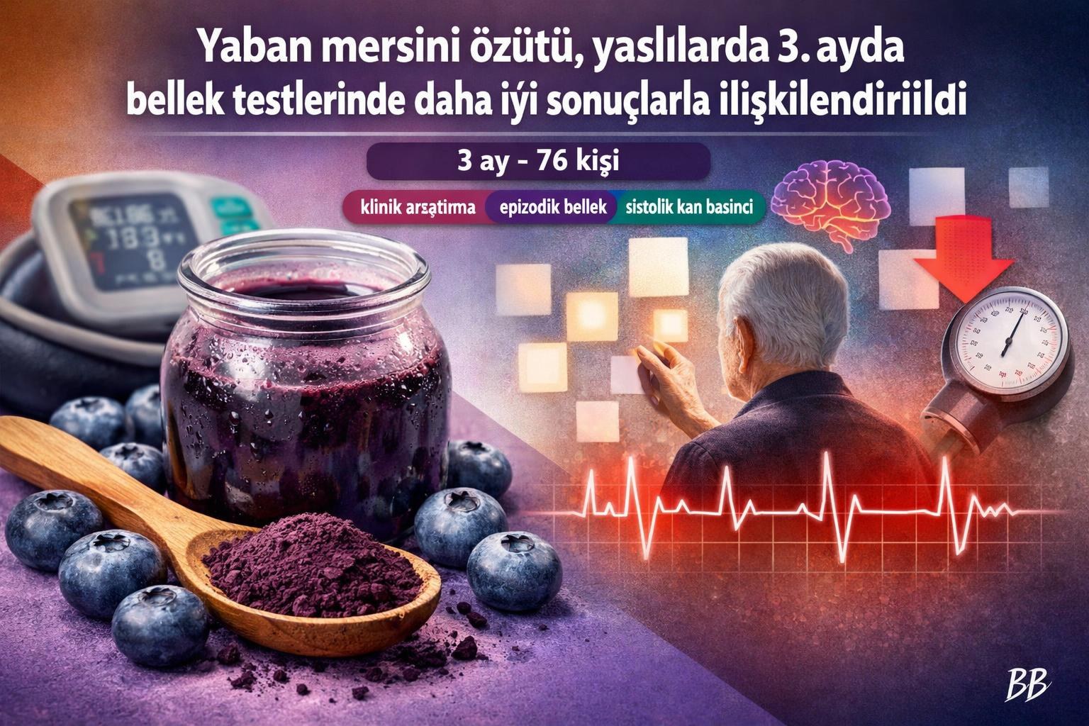Yaban mersini özütü, yaşlılarda 3. ayda bellek testlerinde daha iyi sonuçlarla ilişkilendirildi gorseli