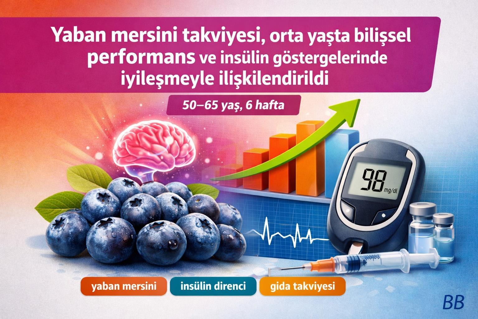 Yaban mersini takviyesi, orta yaşta bilişsel performans ve insülin göstergelerinde iyileşmeyle ilişkilendirildi görseli